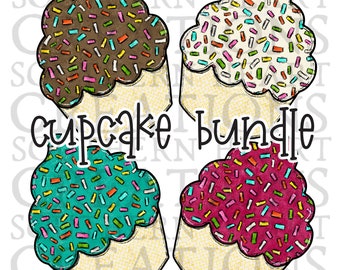 Digital PNG-fil för cupcake-dörrhängare