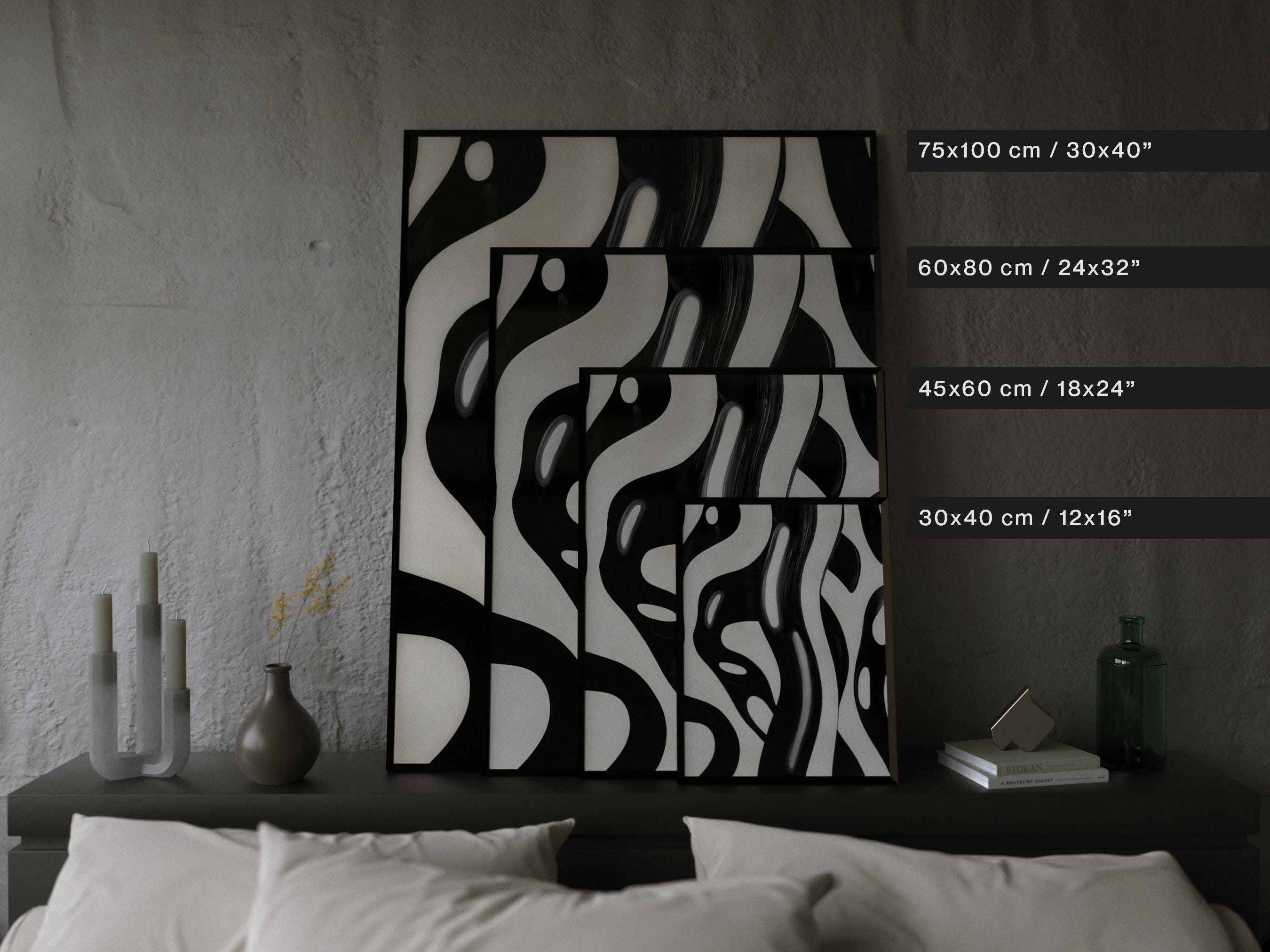 Black and White Abstract Art Print – Modern Brushstroke Wall Decor - Etsy