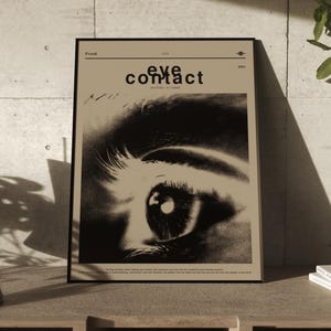 Ready to Hang Eye Contact Wall Art - Minimalist Black & White Photography Print - Modern Home Decor - Premium Framed Poster