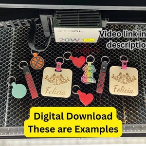 Laserable Leatherette Keychain Templates Wood Luggage Tag Template  SVG cutting file for laser engraver DIY Customization Keychain