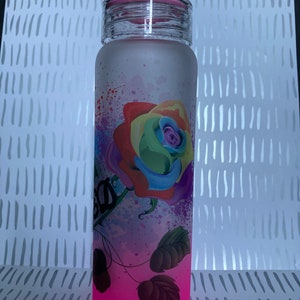 Blessed Frosted Glass Water Bottle blessed tumbler for gym for work Personalized Motivational Water Bottle with Strap hiking walking