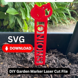 Fichier de découpe SVG de marqueur de jardin pour graveur laser personnalisation bricolage personnalisation marqueur plante herbe piquet jardin étiquettes marqueurs de légumes