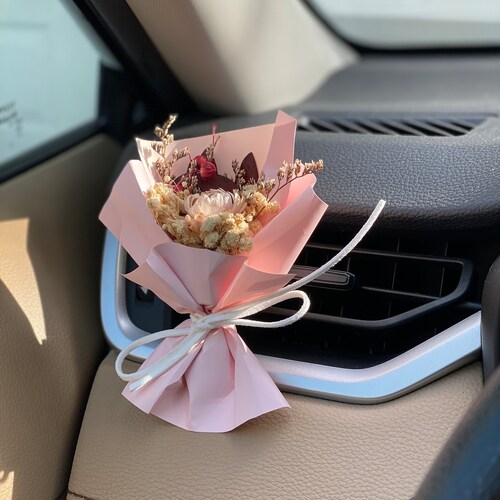 Mini Natural Dried Flower Bouquet Car Freshener Etsy
