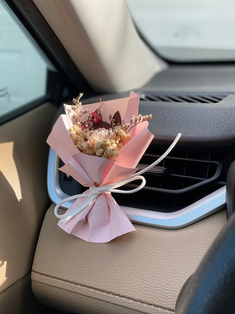 Mini Natural Dried Flower Bouquet Car Freshener Etsy