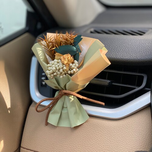 Mini Natural Dried Flower Bouquet Car Freshener Etsy