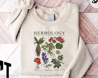 Herbology Sweatshirt, Botanical Sweatshirt, Plant Lover Shirt, Gardening Hoodie, Plant Lover Gift, Flowers Sweathirt, Herbology Plants Tee