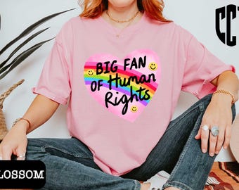 Big Fan Of Human Rights Comfort Colors® T-Shirt, Equality Sweatshirt, Human Rights Tee, Social Justice Shirt, Gift For Activist, Anti Maga