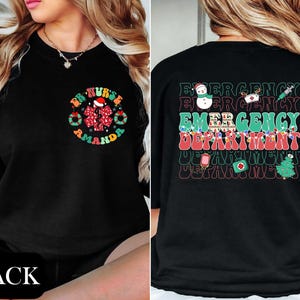 Personalized Emergency Department Christmas Sweatshirt,Christmas ER Nurse Shirt,ER Xmas Shirt Gift For Nurse,Emergency Room RN Gift,Er Crew