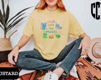 Love the Unloved T-Shirt, Animal T-Shirt, Funny Cute Animal Tee, Fun Worm Sweater Gift, Frog Snail Shirt, Pigeon Rat Frog Tee, Gift for Kids