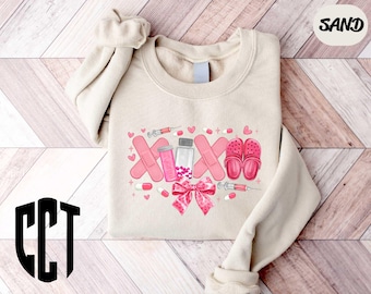 Valentine Nurse Coquette Sweatshirt,Nurse Valentine Gift Sweater,Nurse Valentines Day Shirts,Pink Valentine Nurse,Gift for Nurse,Nurse Love