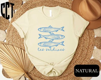 Sardines T-Shirt, Italy Shirt, Sardines Lovers Shirt, Sardine Lover Gift, Fish Girl Shirt, Aesthetic Tee, Tinned Fish Shirt, Lisbon Portugal
