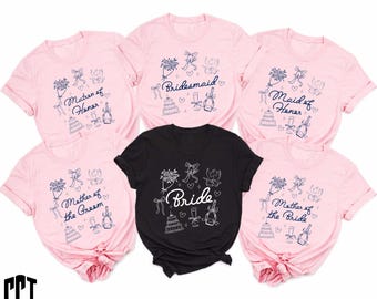 Bride Bridesmaid Shirt, Bridal Party Gift, Trendy Bachelorette Merch, Custom Wedding Day Getting Ready, Maid Matron of Honor, Group Matching