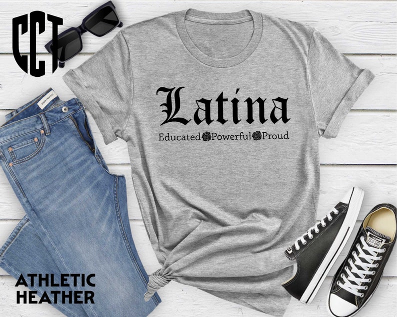 a t - shirt with the word latina on it