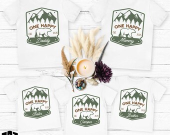 One Happy Camper Family Shirts, Camping First Birthday Outfit, Custom Birthday Shirt, Matching Family Camping Tees, First Birthday Boy Shirt