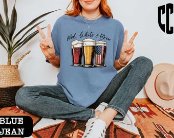 Red White And Brew Social Club Shirt,4th Of July Shirt,Funny Fourth of July Beer Tee,Patriotic Drinking Tees,Independence Day,American Women