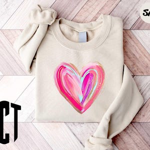 Valentines Day Heart Sweatshirt, Watercolor Heart Sweater,Valentine Heart Shirt,Lover Shirt,Valentines Day Gift,Heart Sweatshirt,Love Hoodie