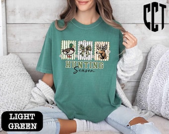 Hunting Season Comfort Colors T-Shirt, Hunting Lover Gift Shirt, Deer Hunters T-Shirt, Camo Sweatshirt, Gift for Her, Wife Hunting Gifts