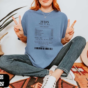 Reality Check Jesus Paid It All T-Shirt, Christian T-Shirt, Faith Based Shirt, Bible Verse Tee, Cream Shirt, Religious Tee, Jesus Shirt