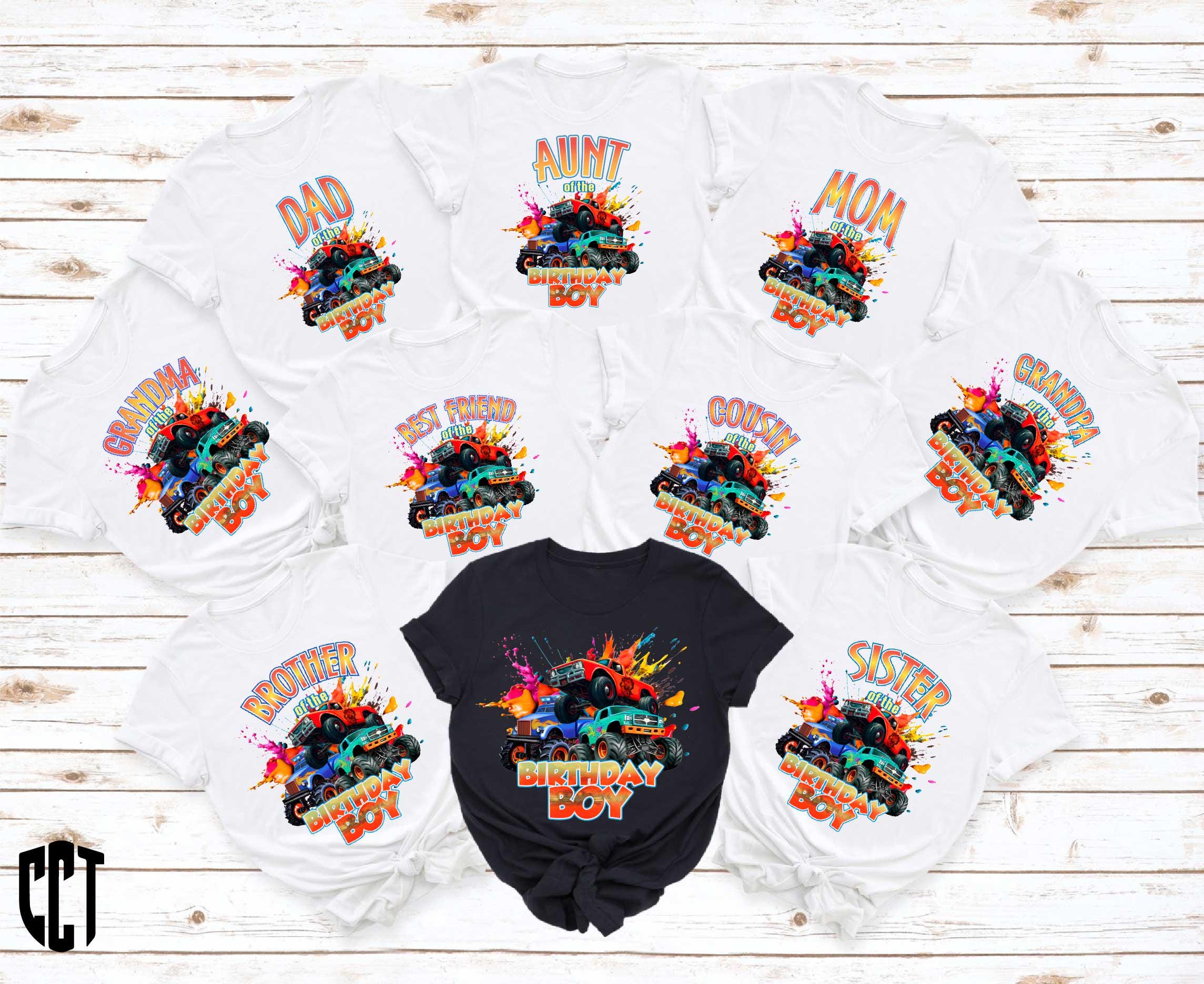 Monster Truck Birthday Boy Shirt,Truck Theme Birthday Family Matching Shirts,Birthday Party Shirts,Monster Truck Theme Tee,Birthday Boy Gift