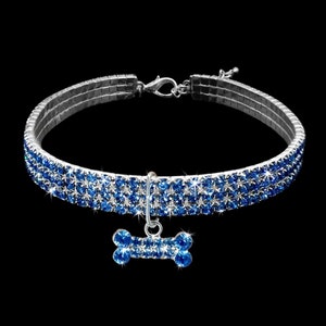Blue crystal collar