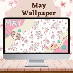 May wallpaper romantic, Astetic, Cherry blossom & Abstract Graphic
