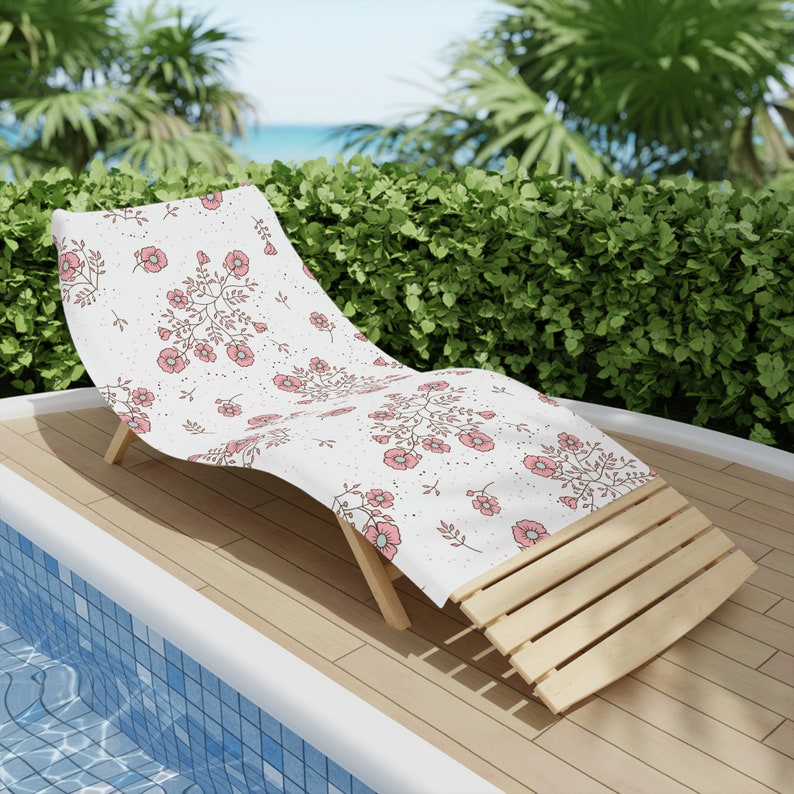Sakura Beach Towel, Comfortable and Cozy Summer Beach Towel, Boho Floral Beach Towel, Cherry Blossom Beach Towel, Large Size Beach Towel image 4