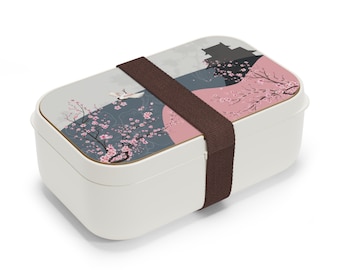 Microwave Safe Bento Box, BPA Free Bento Box | For Adults Kids Bento | Cherry Blossom Dream | Romantic Lunch Companion