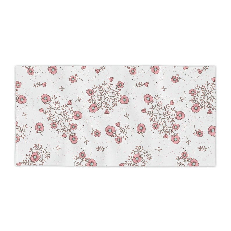 Sakura Beach Towel, Comfortable and Cozy Summer Beach Towel, Boho Floral Beach Towel, Cherry Blossom Beach Towel, Large Size Beach Towel image 2