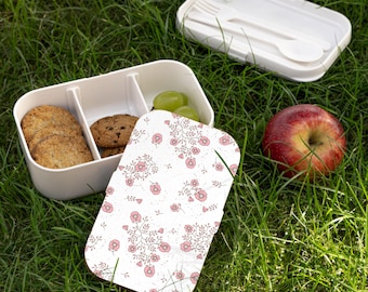 Bento-style Lunch Box silicone tray with wooden lid | compact 7.7x4.7x2.4in, BPA-free