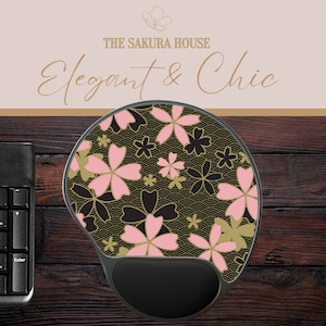 cute cherry blossom mouse pad Sakura Aesthetic and soothing With Wrist Rest