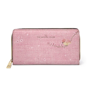 Zipper Wallet, Sakura Blossom Fabric Wallet, Floral Zip Wallet, Japanese Inspired Purse, Cherry Blossom Clutch