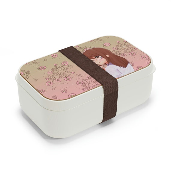 Portable Kawaii Lunch Box for Girls School Kids Plastic Picnic