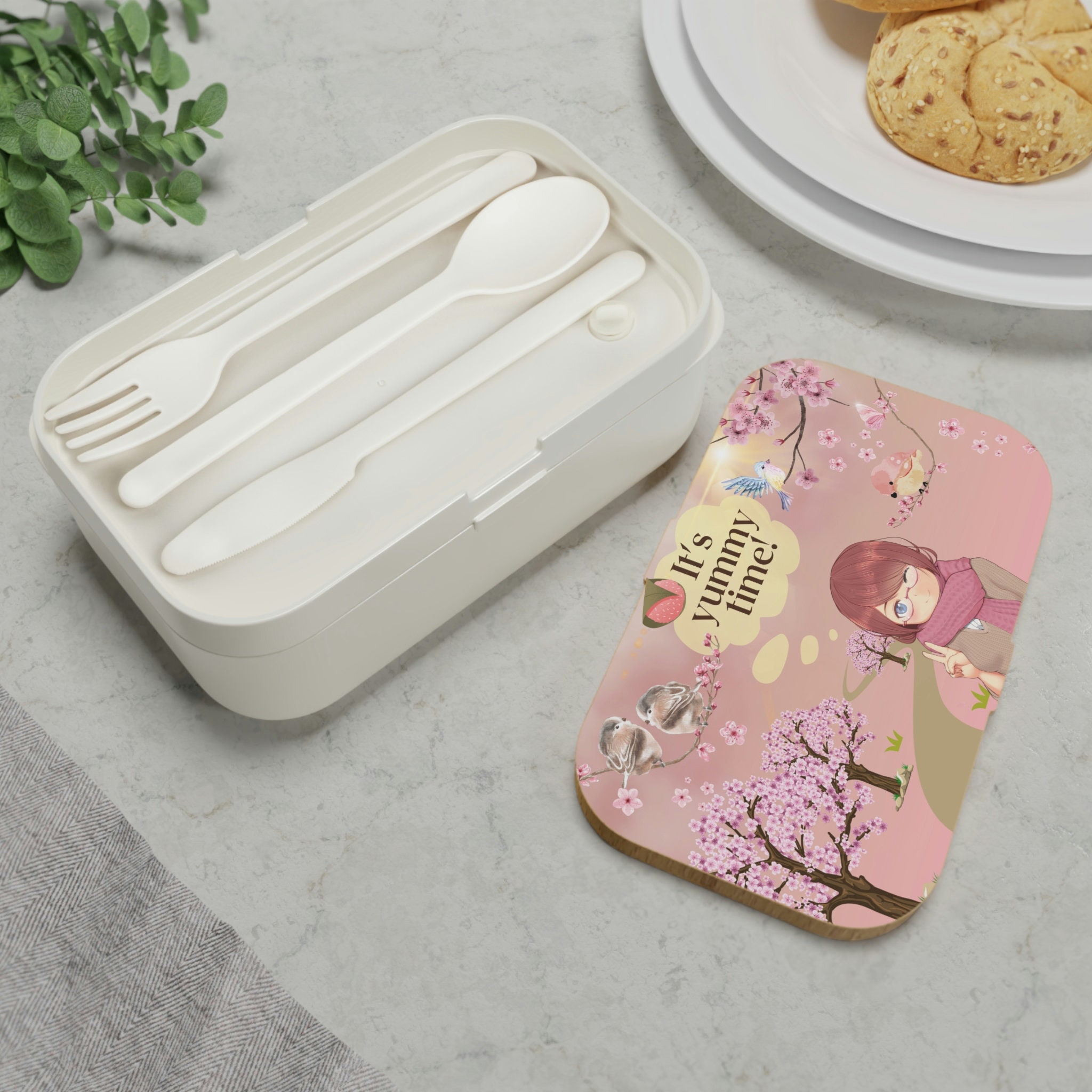 Kawaii Japanese Style Bento Box With Lid Cute Lunch Boxes For