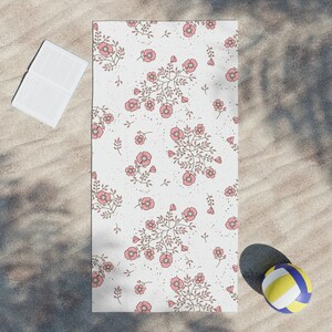 Sakura Beach Towel, Comfortable and Cozy Summer Beach Towel, Boho Floral Beach Towel, Cherry Blossom Beach Towel, Large Size Beach Towel image 5