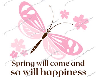 SVG Butterfly & Sakura flower cherry blossom positive, mental health, business woman empowering, quotes