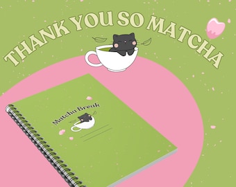 Japanisches Matcha Journal A5 - Kirschblüten Notizbuch mit linierten Seiten | Sakura-inspiriertes Journal | Einzigartiges Geschenk für Teeliebhaber