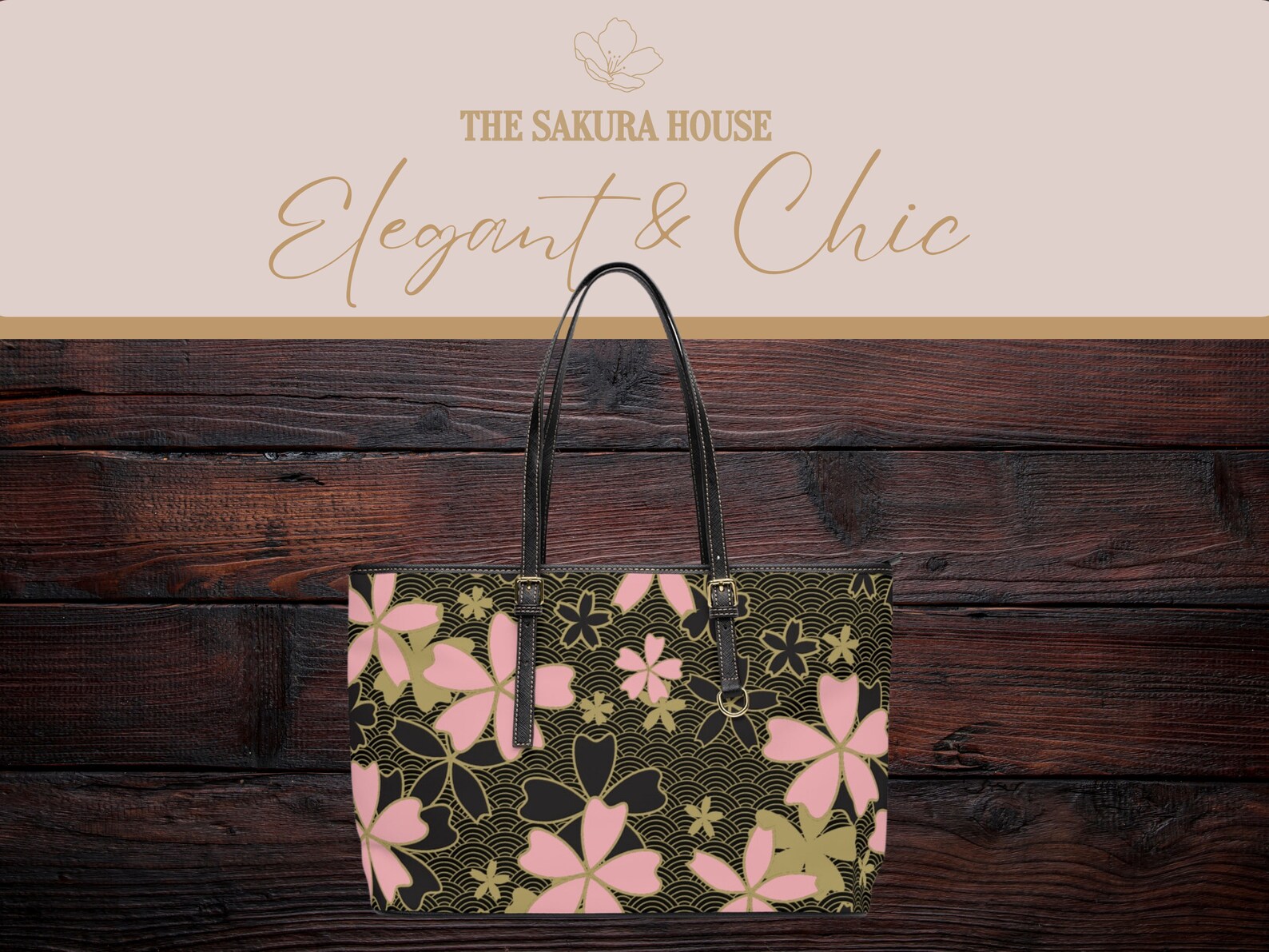 Sakura Cherry Blossom Purse Leather Shoulder Handbag