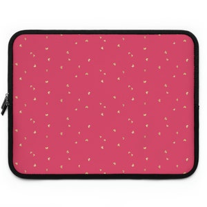 Pink Laptop Sleeve Gold Harts Soft Laptop Sleeve Stylish for macbook pro air, Microsoft Surface, HP, Lenovo, Dell, 7&quot;  10&quot; 13&quot; 15&quot; 17&quot;