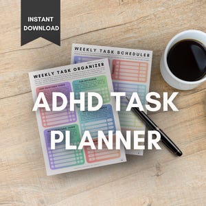 ADHD Task Planner Printable PDF | Adult Adhd | Procrastination | Task Completion for Adhd | Therapy | Mental Health | KeepHealing