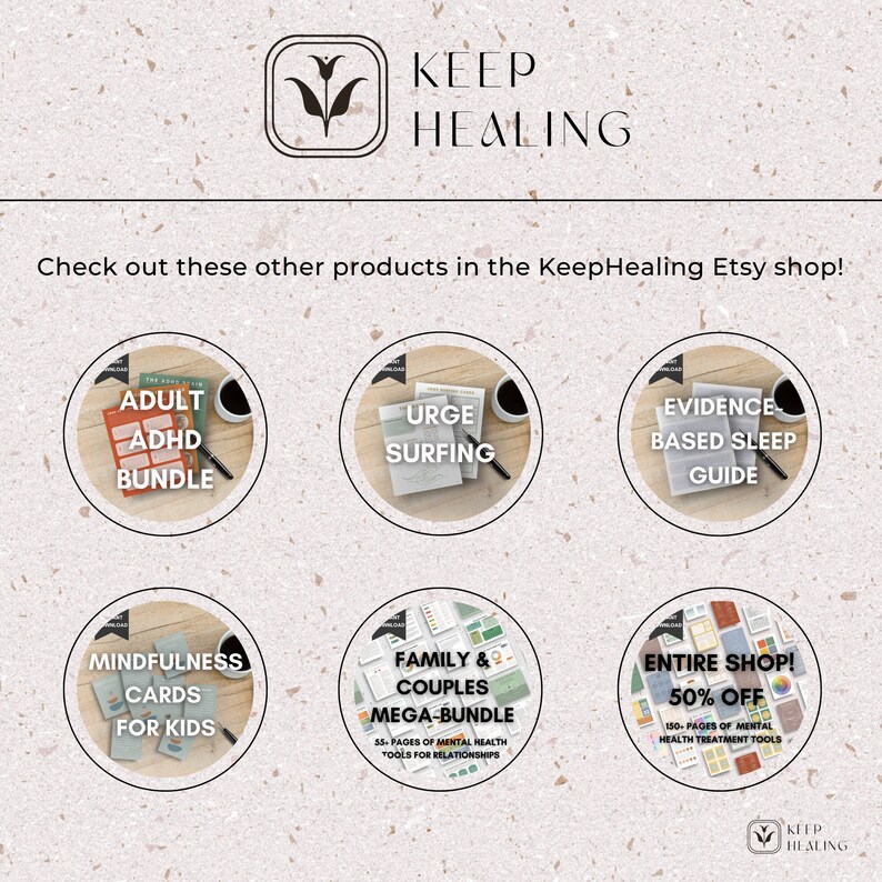 Mindfulness & Cravings PDF Bundle: Addiction Recovery Therapy Tools (Digital Download) image 9