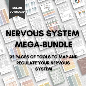 Nervous System Mega Bundle Printable PDF | Polyvagal | Window of Tolerance | Breathwork | Fight Flight Fawn  | Trauma Therapy  | KeepHealing