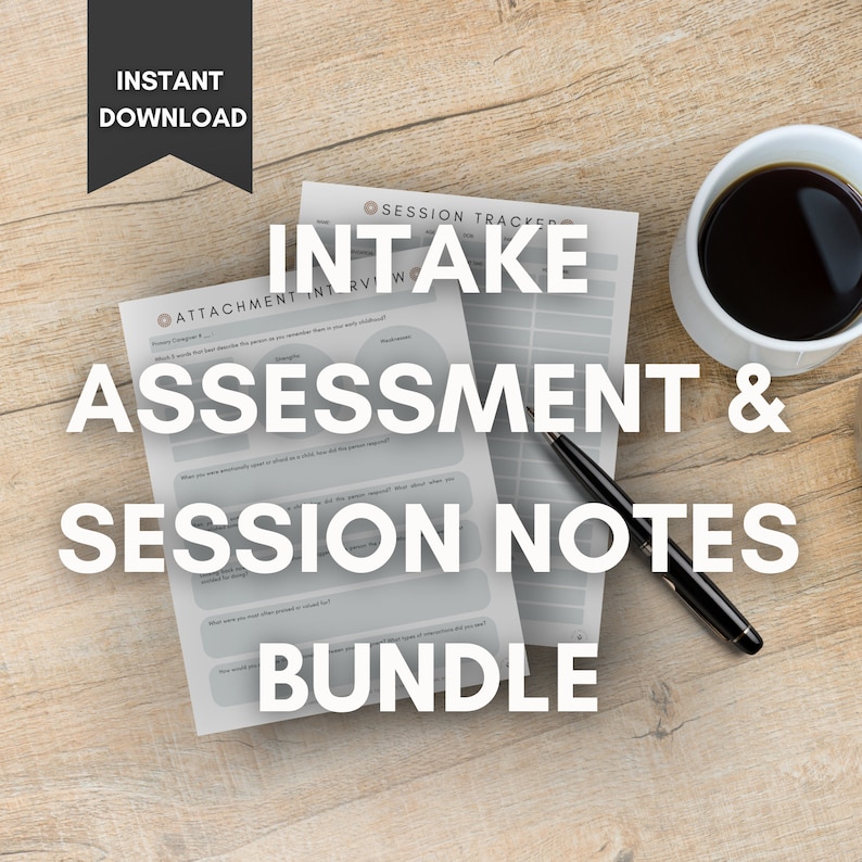 Therapy Session Notes Bundle: Intake Assessment & Tracker (PDF) - Etsy