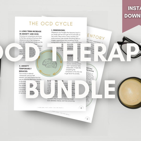 OCD Therapy Bundle Printable PDF | Obsessive Compulsive Disorder | Exposure Therapy  | ERP | Urge Surfing | Therapy Worksheet | KeepHealing