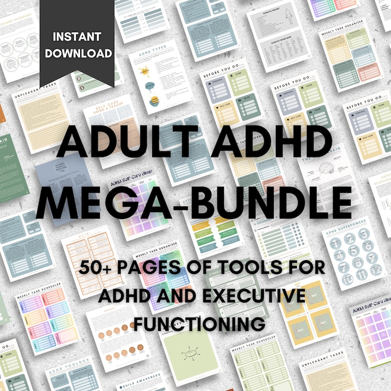 ADHD Mega Bundle: Executive Functioning Worksheets & Tools (printable ...