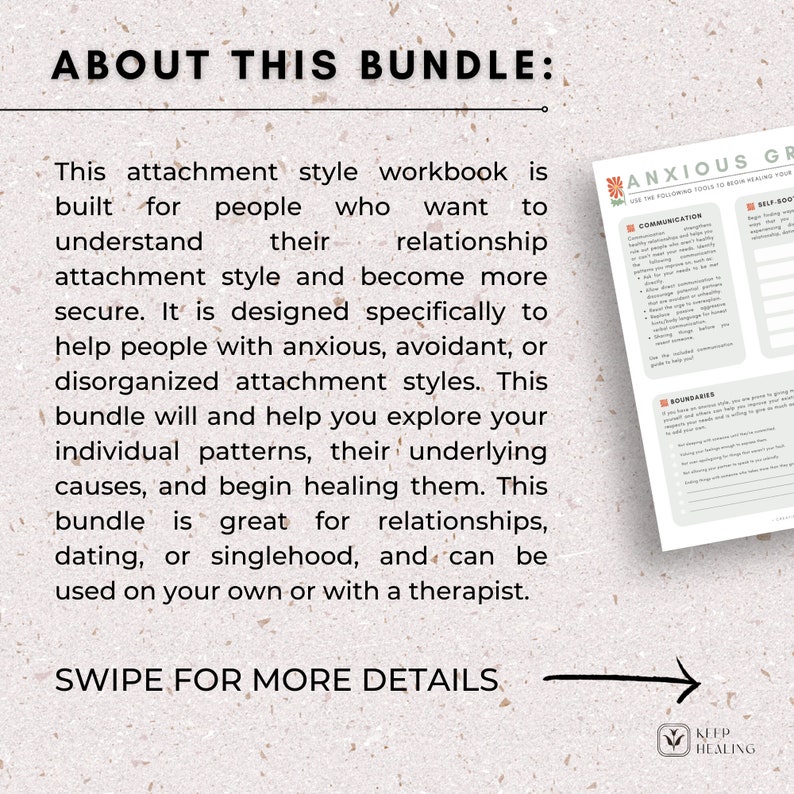 Romantic Attachment Style Workbook Printable PDF | Anxious | Avoidant ...