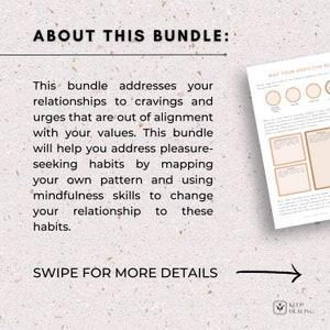 Mindfulness & Cravings PDF Bundle: Addiction Recovery Therapy Tools (Digital Download) image 3