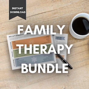 Family Therapy Bundle Printable PDF | Genogram | Attachment Cycle | Effective Communication | Relationship Repair | Therapy Worksheet