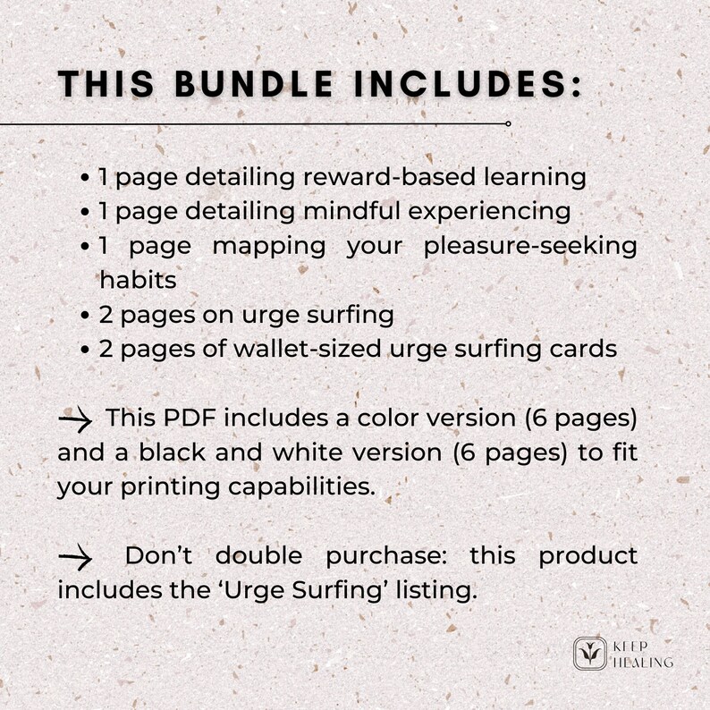 Mindfulness & Cravings PDF Bundle: Addiction Recovery Therapy Tools (Digital Download) image 4