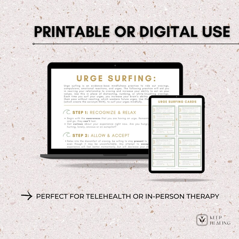 Mindfulness & Cravings PDF Bundle: Addiction Recovery Therapy Tools (Digital Download) image 5