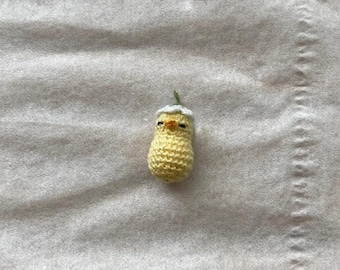 Niedliche Mini häkeln Amigurumi schläfrige Ente/Küken mit Blumen-Hut
